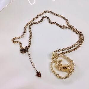 Guess Chain + Praying Hands Crystal Pendant